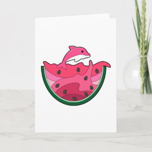 Dolphin with Watermelon Card