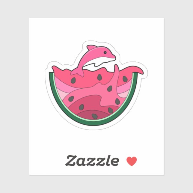 Dolphin with Watermelon Sticker (Sheet)