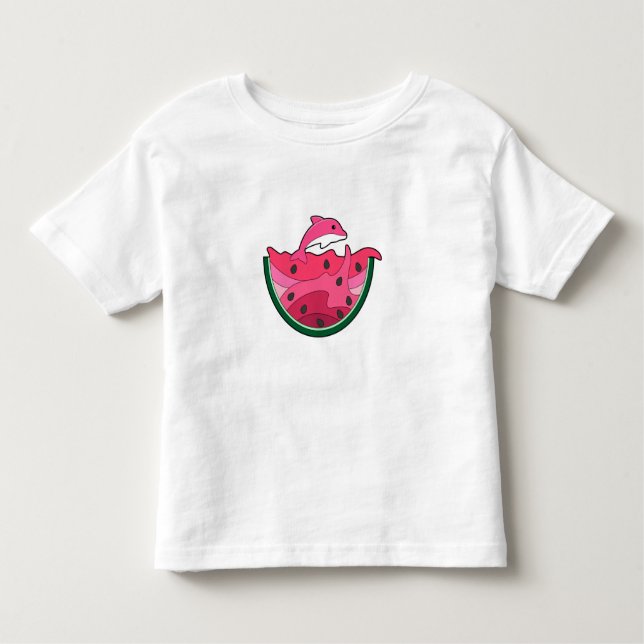 Dolphin with Watermelon Toddler T-shirt (Front)