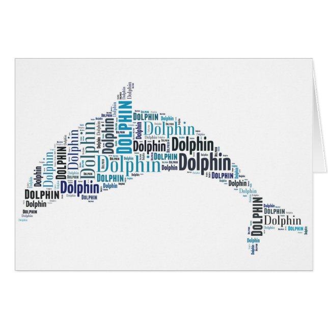 Dolphin Word Art Cards (Front Horizontal)