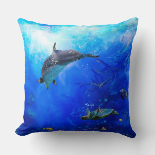 Dolphin World "WIND ON THE WATER" Throw Pillow