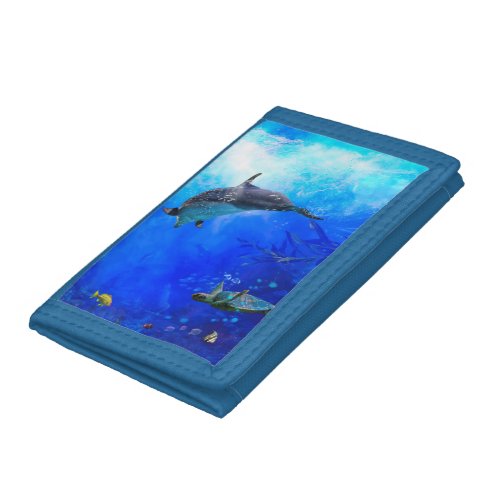 Dolphin World WIND ON THE WATER Trifold Wallet