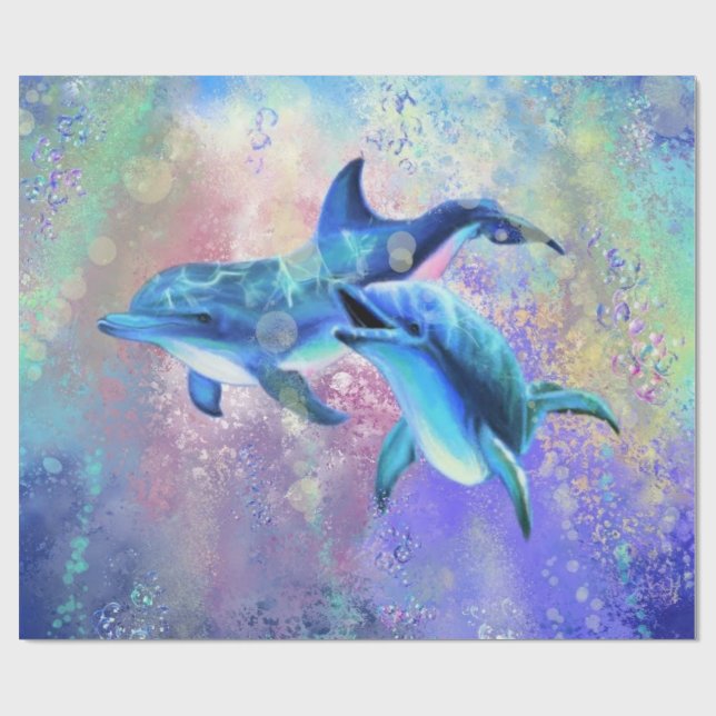 Dolphin Wrapping Paper Gift (Flat)