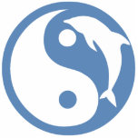 Dolphin Yin Yang Ornament<br><div class="desc">Yin and Yang are two opposites working together in balance and harmony. It is symbolic in Chinese and Korean history as well as Taekwondo. This blue peaceful zen symbol features a dolphin cutout design. The Dolphin Yin Yang Ornament makes a unique gift idea.</div>