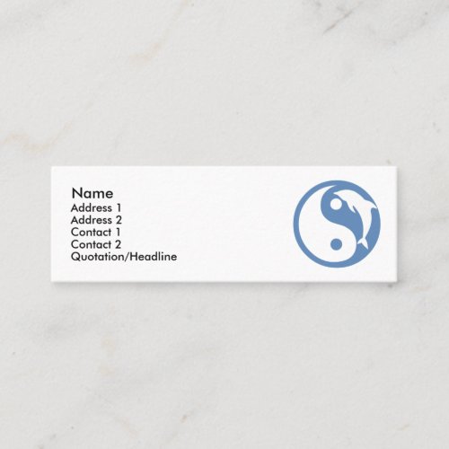 Dolphin Yin Yang Profile Card Business Card Template