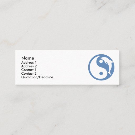 Customizable Dolphin Yin Yang Profile Card Business Card Template