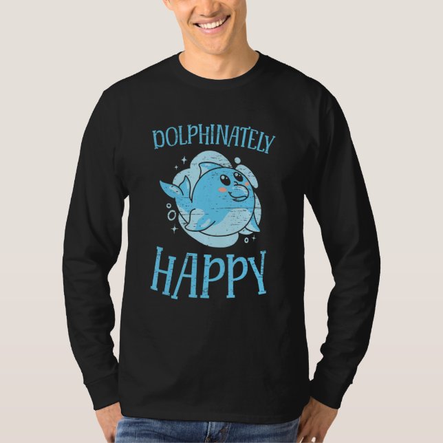 Dolphinately Happy Marine Animal Sea Diver T-Shirt (Front)