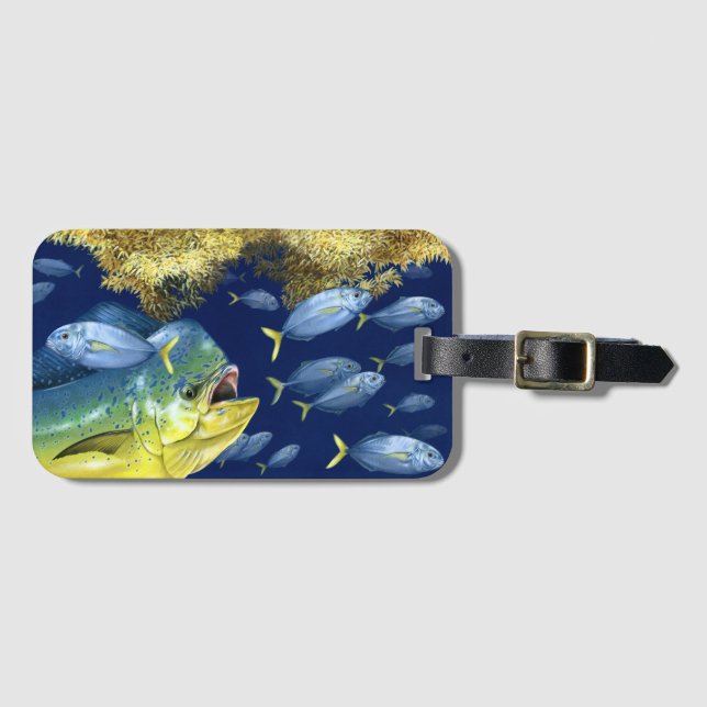 Dolphinfish (mahi mahi) Chasing Jacks Luggage Tag (Front Horizontal)