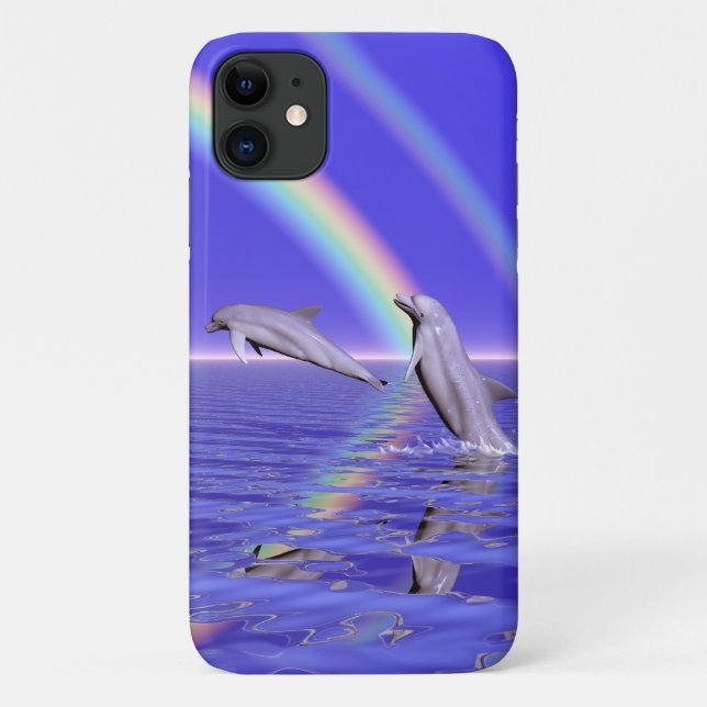 Dolphins and Rainbow Case-Mate iPhone Case (Back)