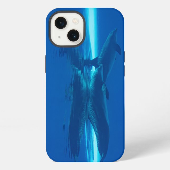 Dolphins and reflections iphone case (Back)