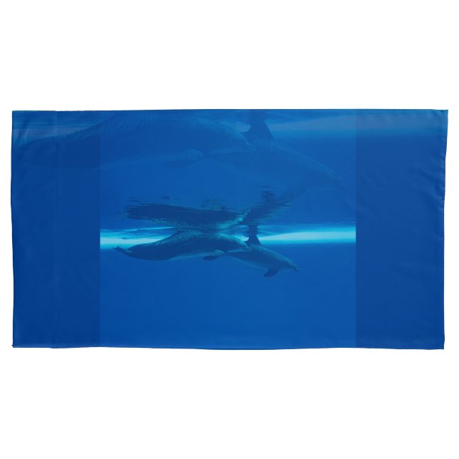 Dolphins and reflections  pillow case (Front-Left)