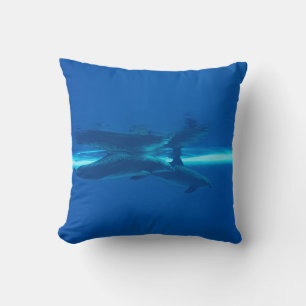 Dolphins and reflections throw pillow