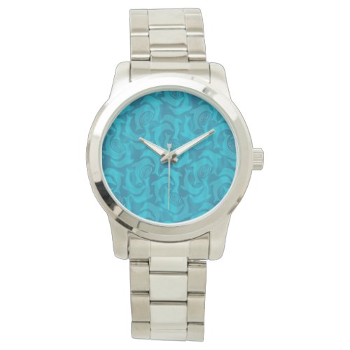 Dolphins and Ripples Turquoise Blue Watch