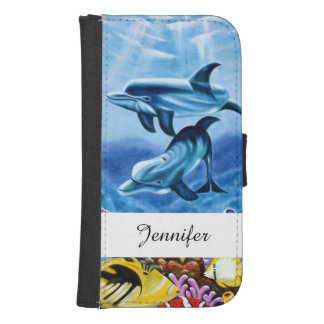 Dolphins and Tropical Fish Art Wallet Phone Case For Samsung Galaxy S4