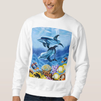 Dolphins and Tropical Fish Art Sweatshirt