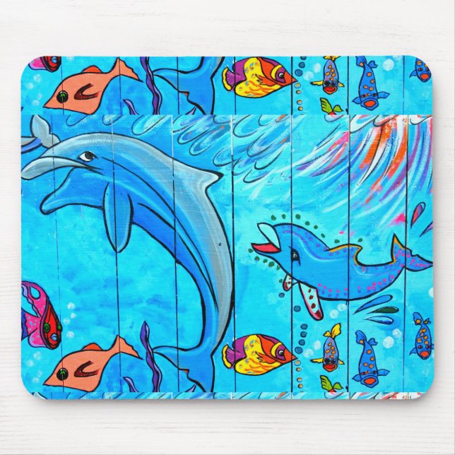 dolphins and tropical fish mousepad (Front)