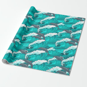 Dolphins and Waves Wrapping Paper