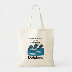 Dolphins Aquatic Animal Friendship  Tote Bag