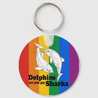 Dolphins are gay sharks keychain