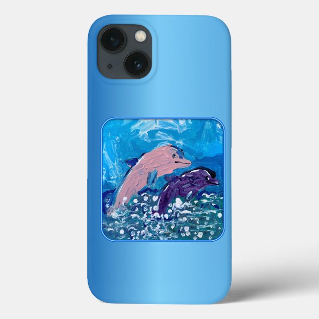 Dolphins "Art by Kids" Case-Mate iPhone Case (Back)