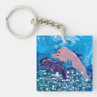 Dolphins "Art by Kids" Keychain