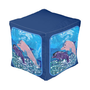 Dolphins "Art by Kids" Pouf