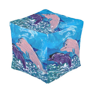Dolphins "Art by Kids" Pouf