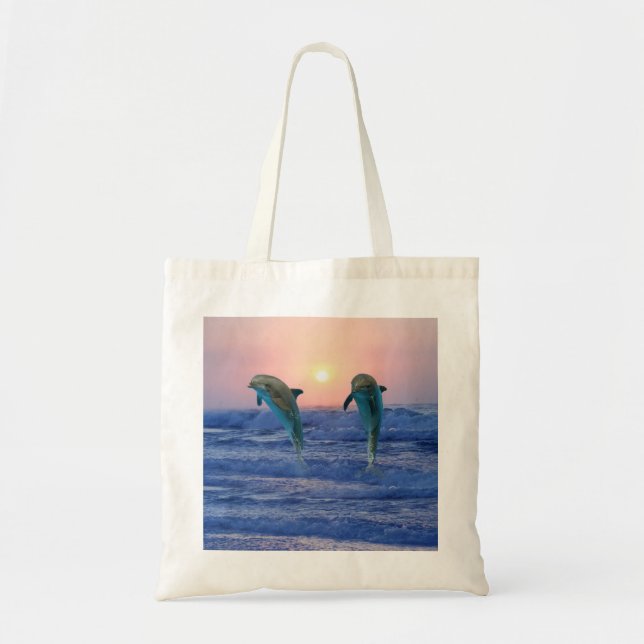 Dolphins at sunrise tote bag (Front)