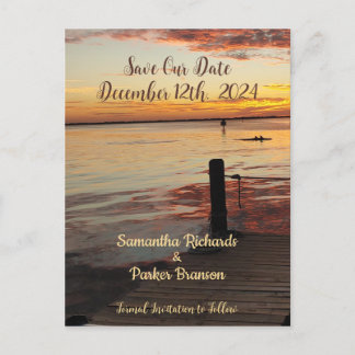 Dolphins at Sunset Save Our Date Card