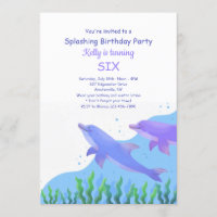 Dolphins Birthday Party Invitation