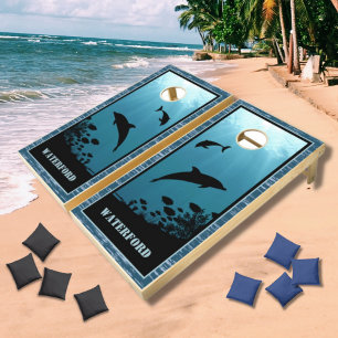 Dolphins Blue Sea Cornhole Set