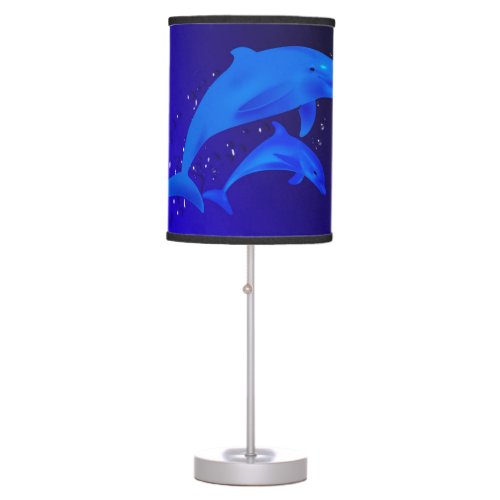 Dolphins blue table lamp