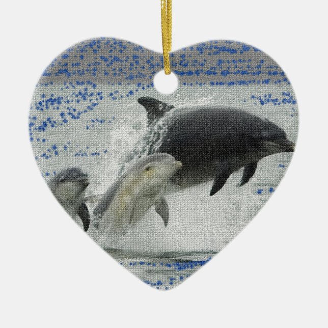 Dolphins Ceramic Ornament (Front)