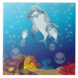 Dolphins Ceramic Tile