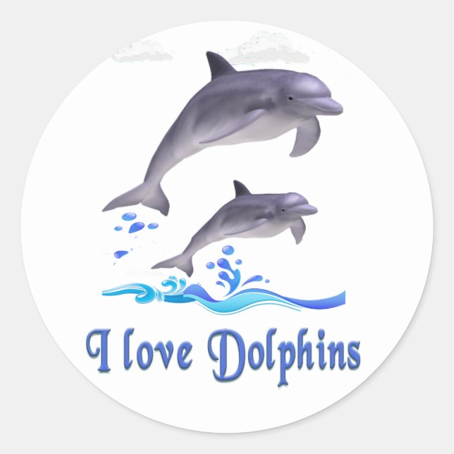 Dolphins Classic Round Sticker (Front)