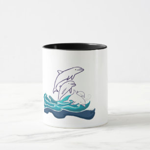 Dolphins Custom Combed Cotton (56" width) Fabric Mug