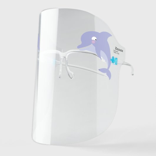 Dolphins Cute Ocean Fish Animal Cartoon Face Shield (Front Left)