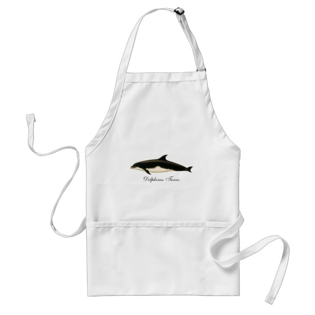 Dolphins Delphinus Tursio, Vintage Marine Animals Adult Apron (Front)