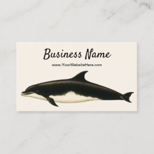 Dolphins Delphinus Tursio, Vintage Marine Animals Business Card