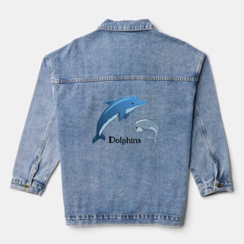 Dolphins Design Denim Jacket