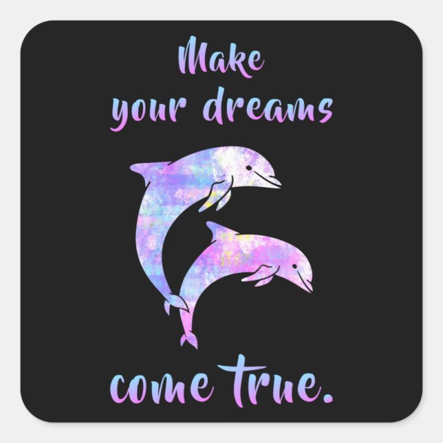 Dolphins Dolphin Animal Sea Ocean Water Funny Gift Square Sticker (Front)