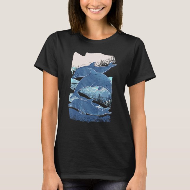 Dolphins Dolphin Fish Sea Dolphinarium Nature Cons T-Shirt (Front)