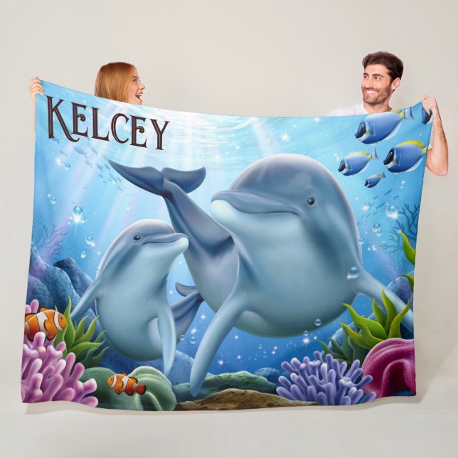 Dolphins Fleece Blanket (In Situ)