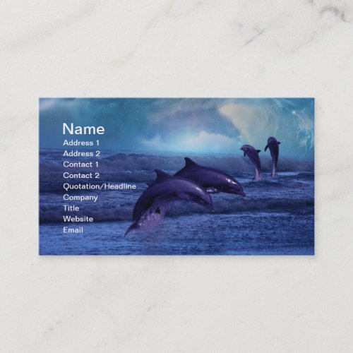 Dolphins fun and play business card template