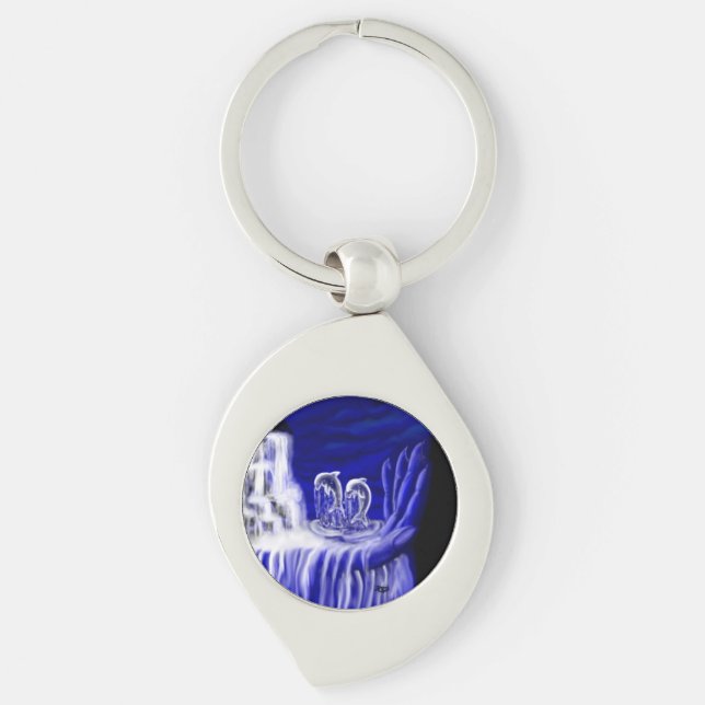 Dolphins , Hand of Times Keychain (Front)