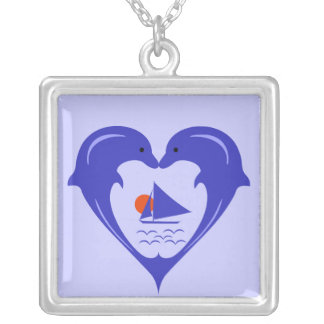 Dolphins Heart  Necklace
