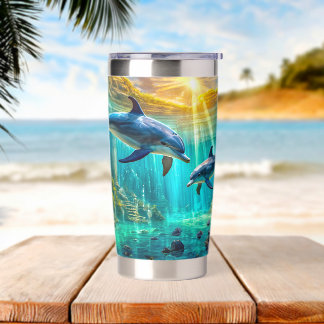 Dolphins in Atlantis Design By Rich AMeN Gill Insulated Tumbler