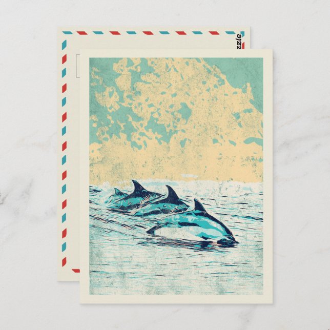 Dolphins in the Atlantic ocean Postcard (Front/Back)
