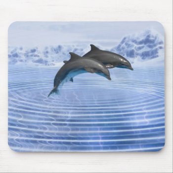 Dolphins In The Clear Blue Sea Mouse Pad by laureenr at Zazzle