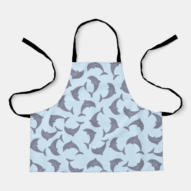Dolphins in the Sea Pattern Artist or Kitchen Apron (Front)